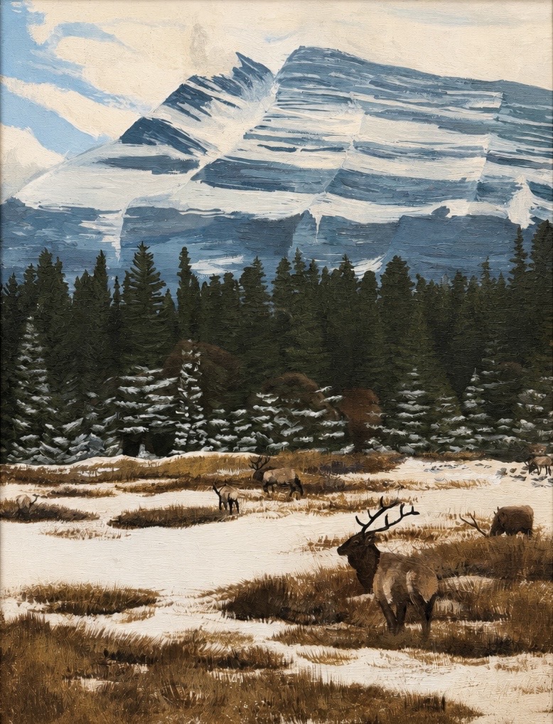 Elk in the clearing 